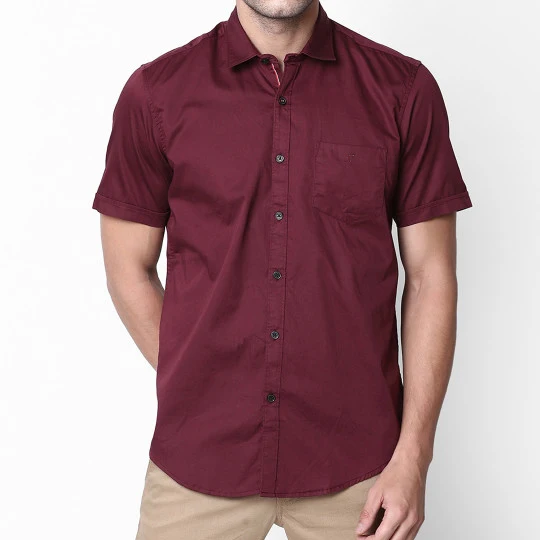 dark maroon color shirt