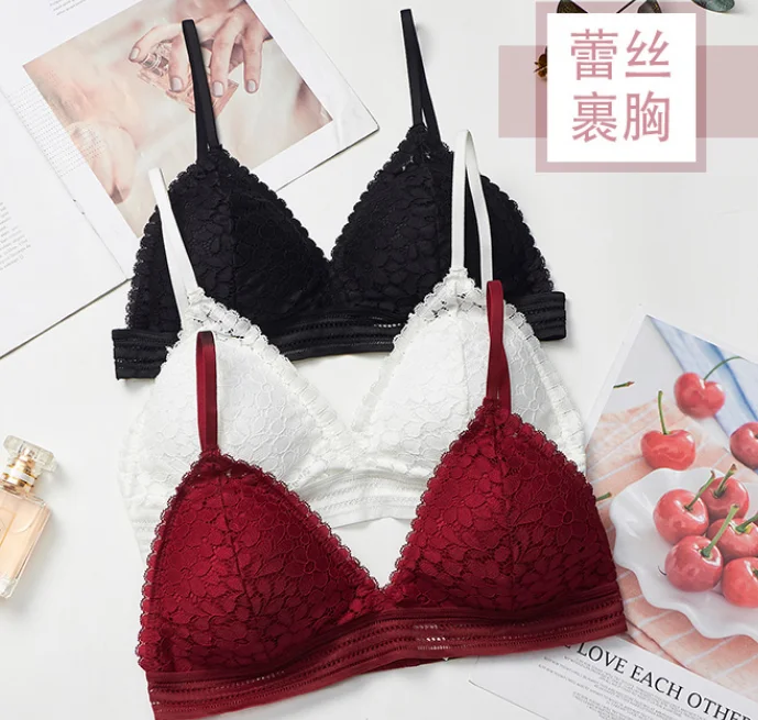 

1 pcs French Style Bralette Seamless Deep V Lace Bra Wireless Thin Underwear Sexy Lingerie Soft Push Bras For Women