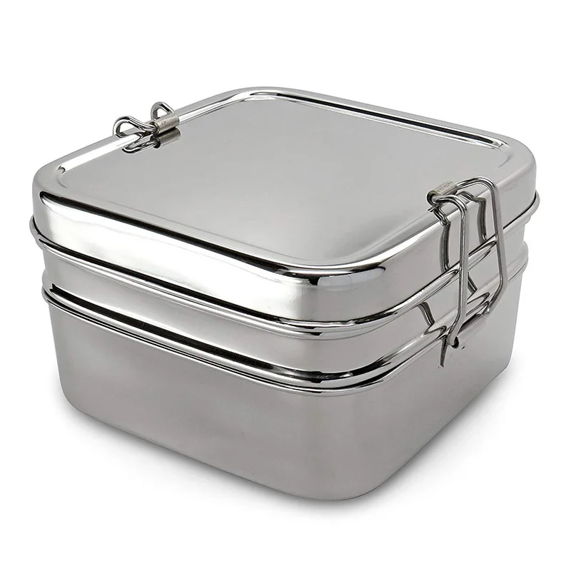 

Food grade stainless steel lunch box 5 compartment insulated food box two layers office school portable lunch box Reusable, Customized color acceptable