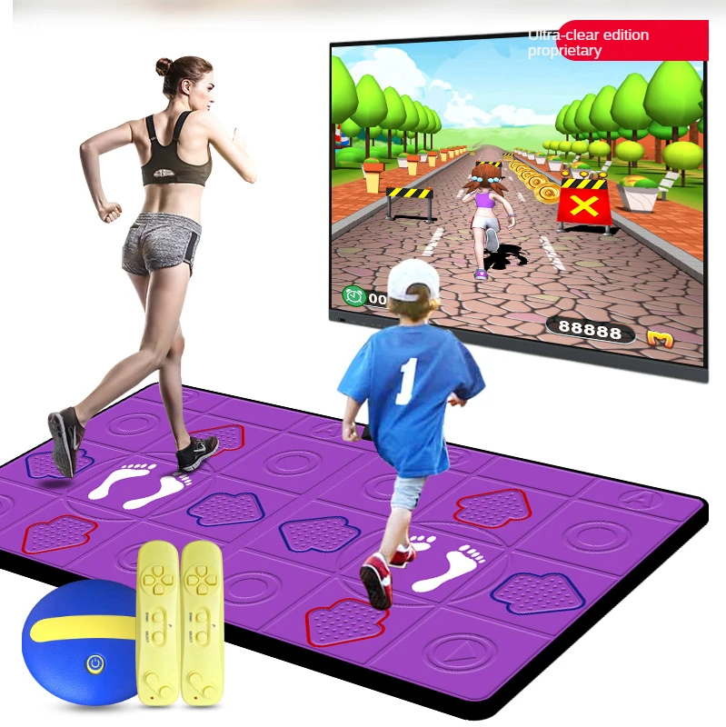 

HD interface wireless PU motility home ladies fitness dance machine for two people Tik Tok same of dance carpet, Mixed