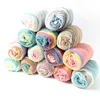 Hot sale rainbow 45% cotton and 55% acrylic blended Multicolor crochet cake yarn ball
