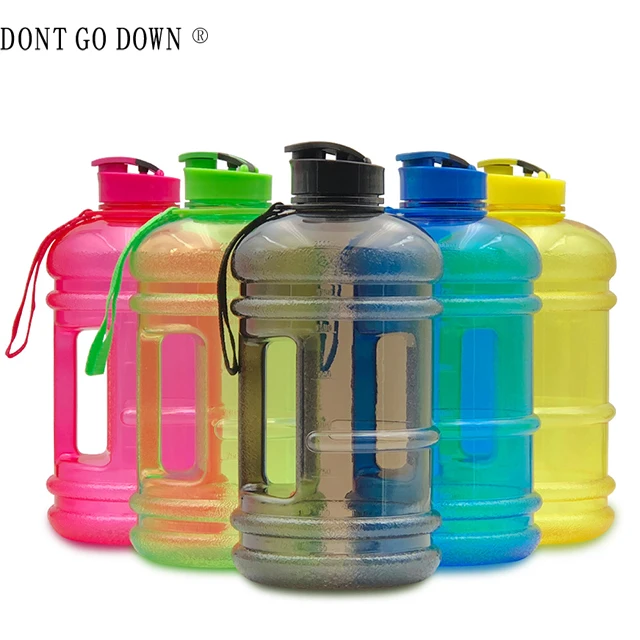 

half Gallon fitness big sports plastic water bottle for GYM home family people, Customized color