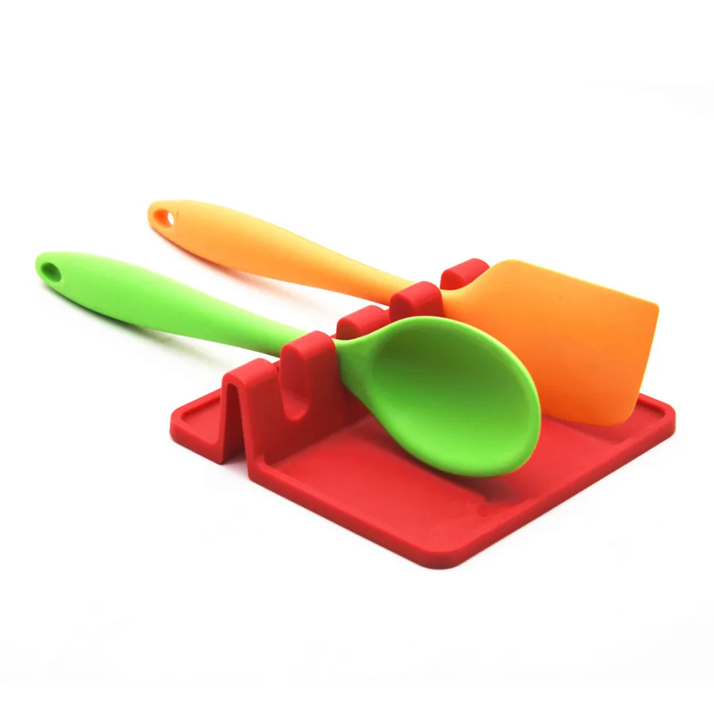 
BHD Custom Best Seller Food Grade Approved BPA free Flexible Kitchen Utensil Silicone Spoon Rest 