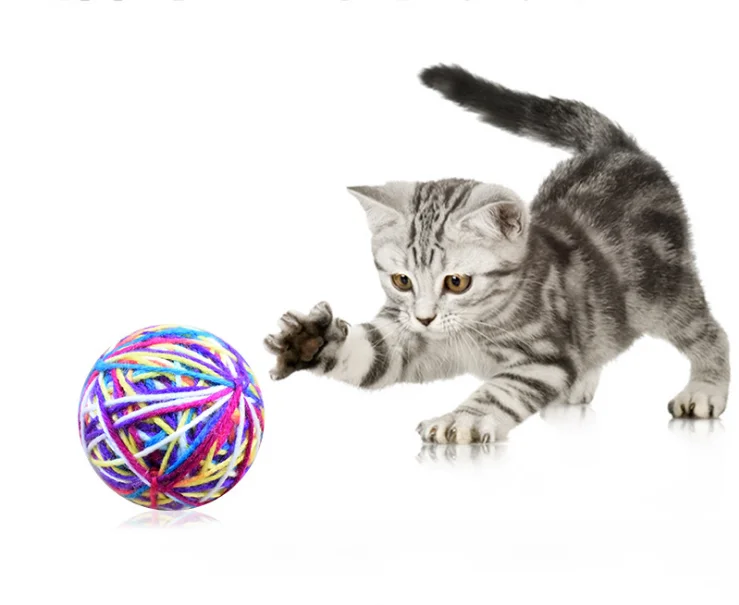 

Cat toy wool ball colorful bite resistant material cat toy ball, As picture