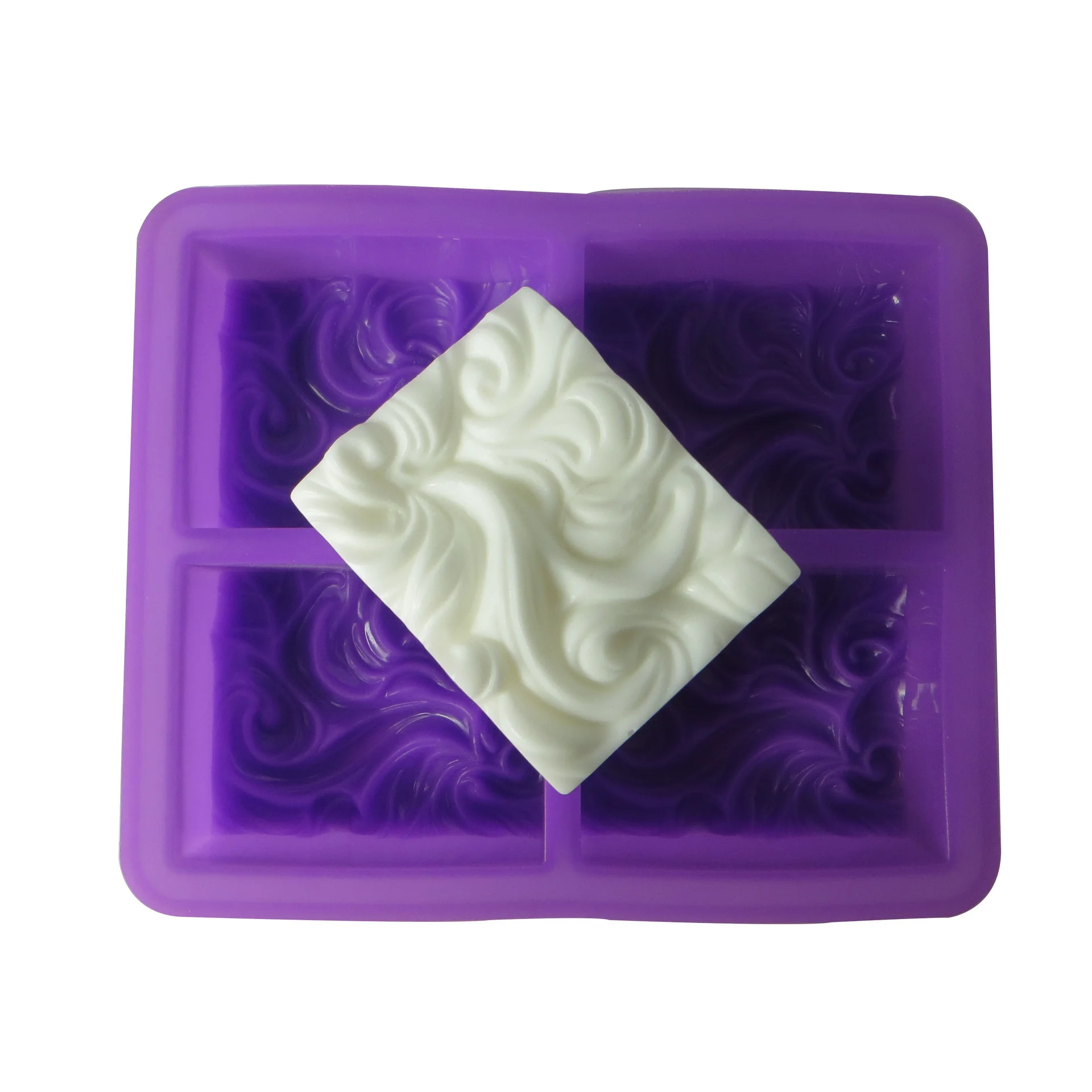 

4-cavity round flower without bisphenol a customized durable silicone soap baking molds Handmade, Custom