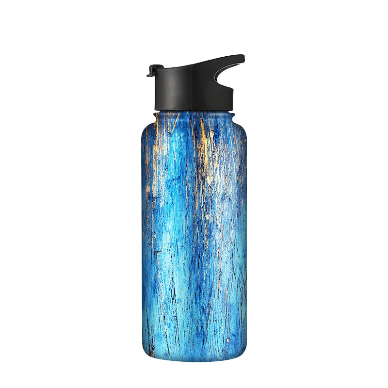 

Free sample outdoor 350ml/500ml/600ml/750ml double wall stainless steel vacuum insulated sport water bottle with bamboo lid, Customized color