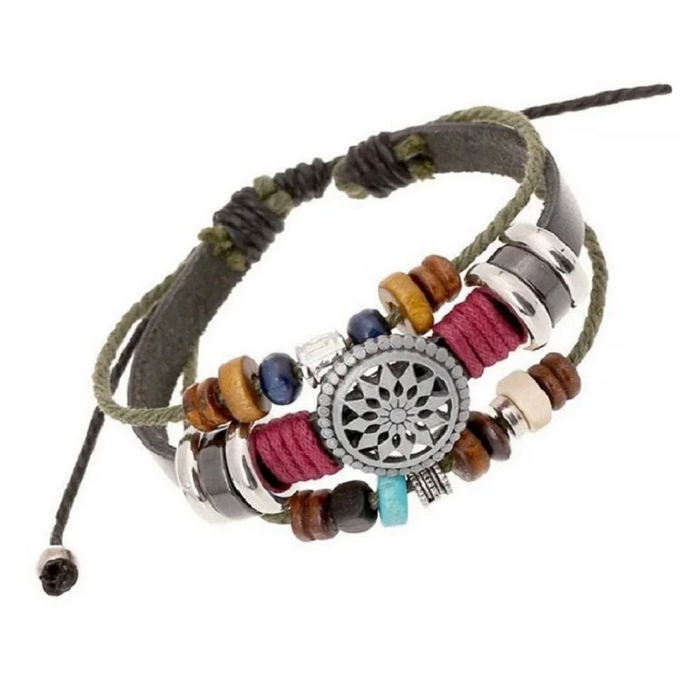 

Women Lady Men's Bohemia Style Beaded Multilayer Hand Woven Bracelet Pendent Charm Wrist Bangle Wristband Fashion Jewelry