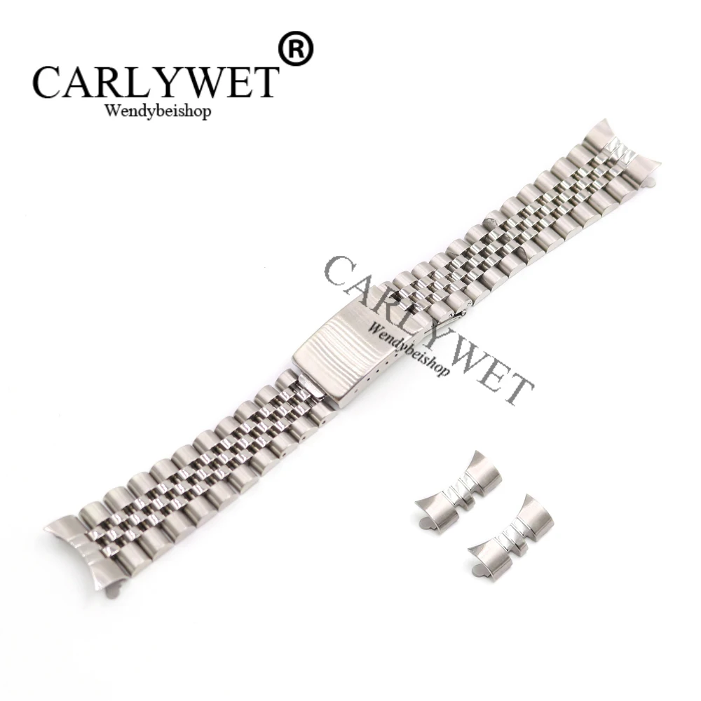 

20mm Hollow Curved End Solid Screw Links Silver 316LStainless Steel Vintage Jubilee Watch Band Bracelet For Rolex