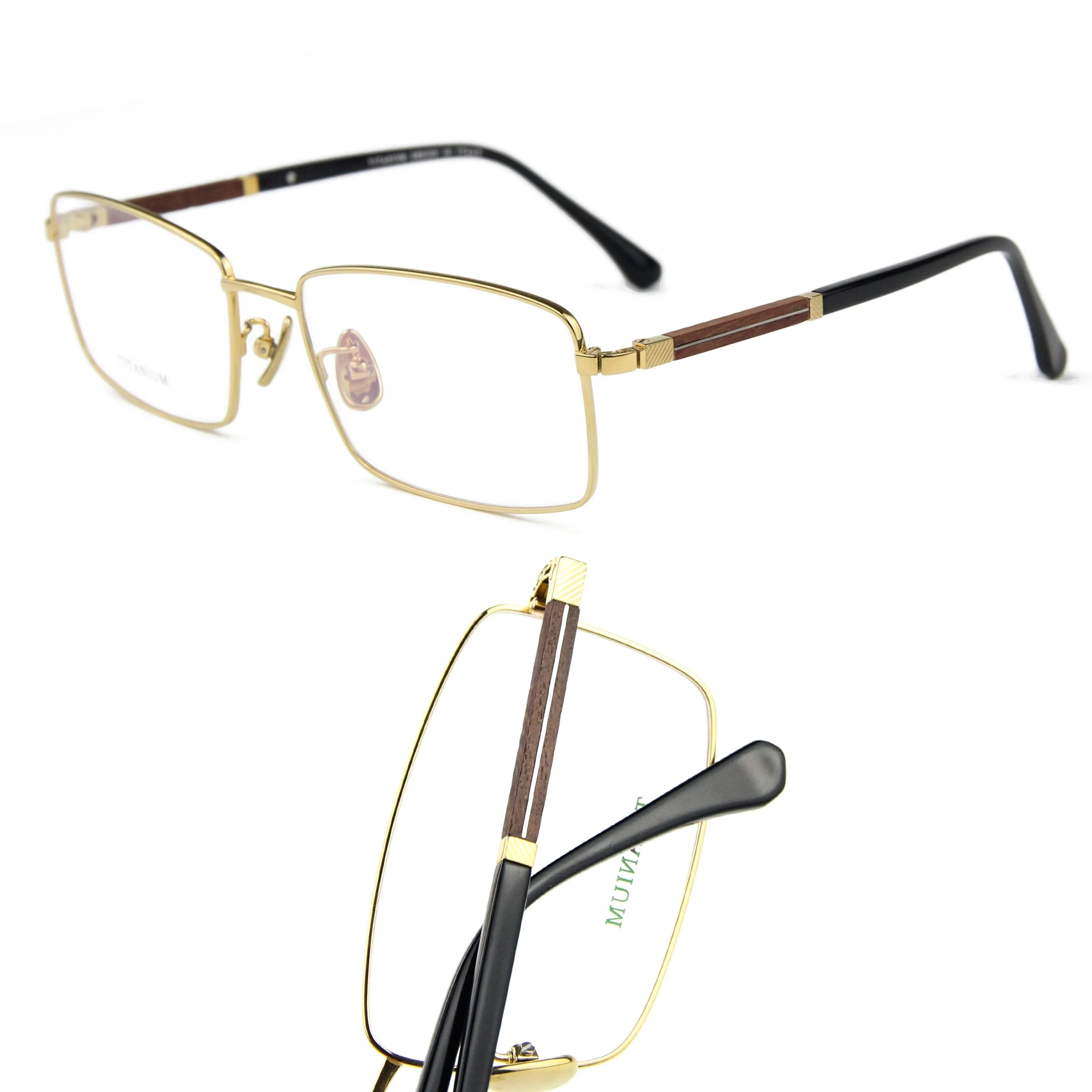 

Classy wooden Titanium Glasses With High Quality Optical Frame For Business Men Style eyeglasses glasses