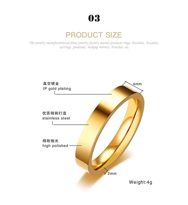 Factory Wholesale Basic models customized unisex stainless steel ring R-359