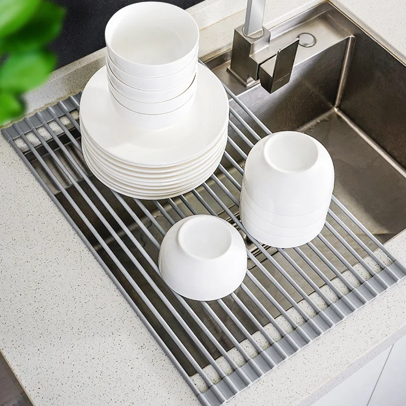 

Foldable Drain Drying Bowl Tray Organizer Dish Rack Drying Rack Kitchen Over Sink