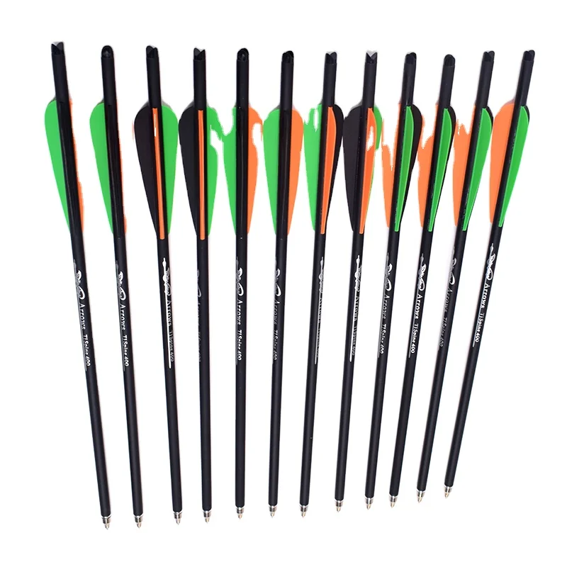 

12PCS 16" 20" 8.8mm Target Arrows Crossbow Boat Spine 400 Carbon Arrows for Crossbow Archery Hunting Shooting