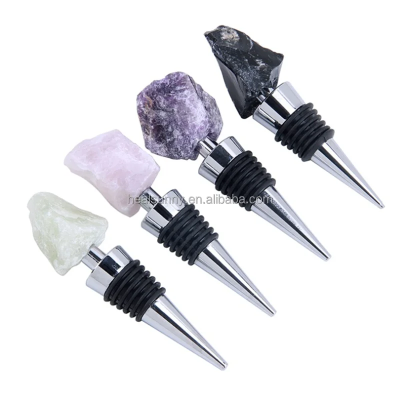 

Custom box logo natural crystal wine stopper wine stopper for gift