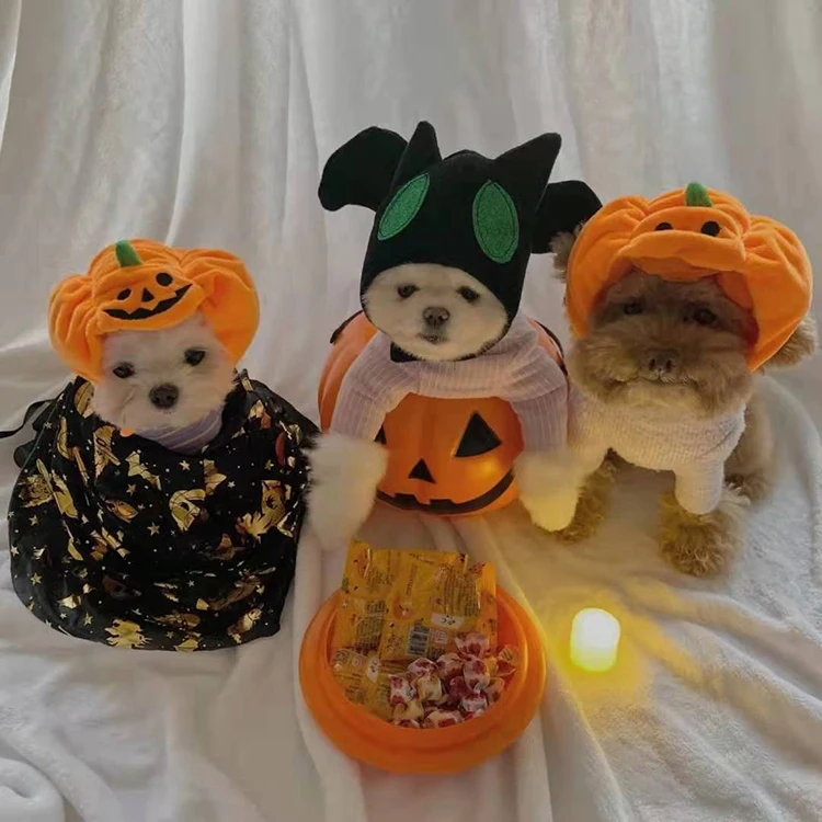 

New Pumpkin Hat Halloween Ghost Pet Costumes Holiday Pet Headdress Supplies