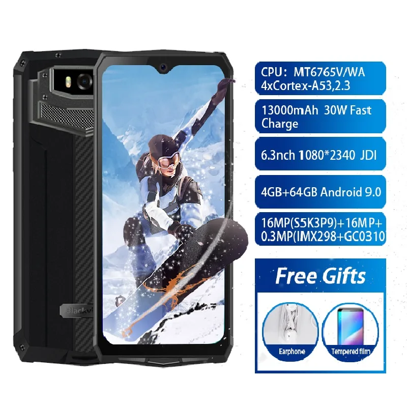 

Blackview BV9100 6.3" NFC Waterproof 4G Rugged Smartphone 13000mAh 30W Fast Charge 4G/64G Outdoor Cellphone Android Mobile Phone