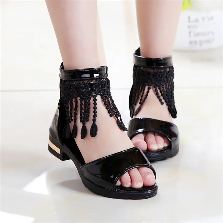 

Summer Hot selling Girls Sandals Fringe Purse Zip Dance shoes Princess Sandals For Kids Dancing Shoes