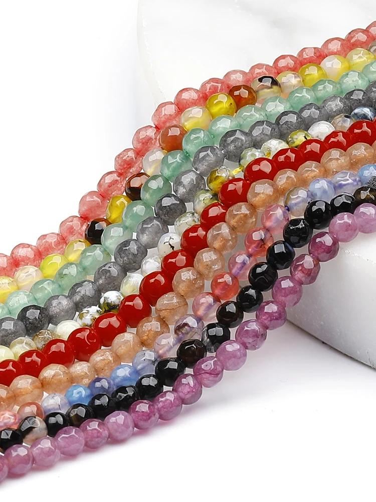 Round Faceted Onxy Quartz Crystal Gemstone Loose Beads Wholesale ...