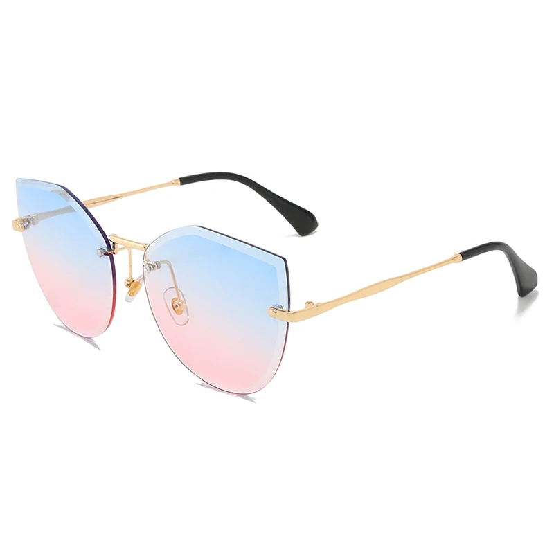 

Faral 2020 womens glasses Metal design Sunglasses 88014 UV400 Cat eye rimless Shades aesthetic Sun Glasses, 8 colors