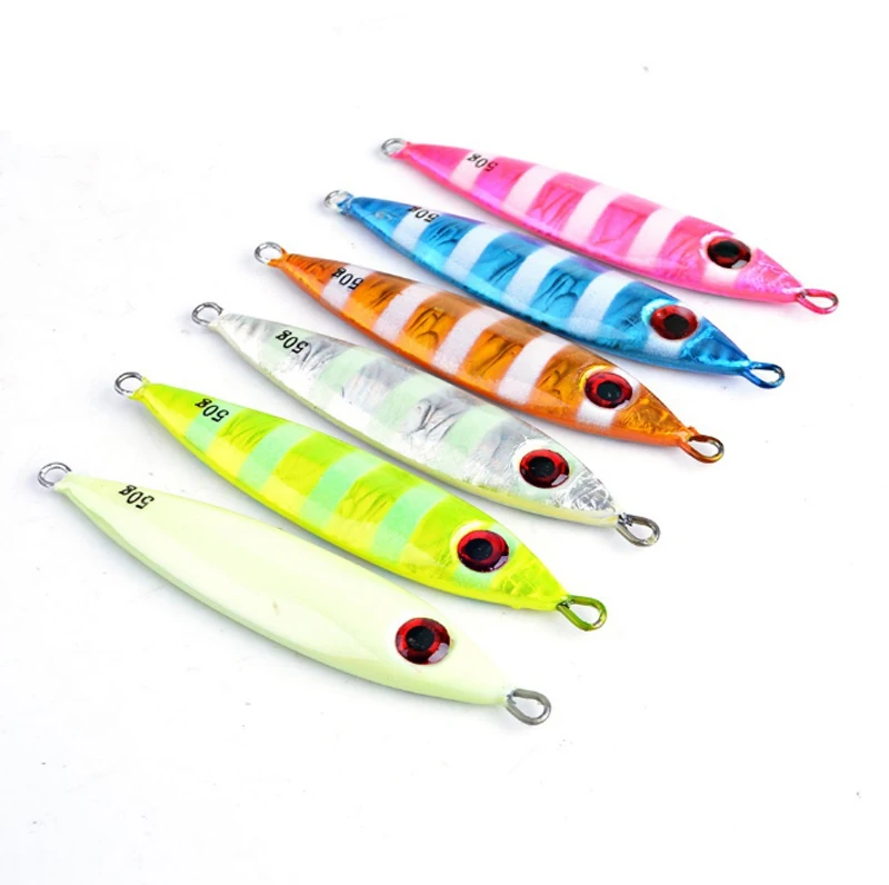 

30g 40g 50g 60g 80g Hot Sale Luminous Glow in Dark Metal Lure Sea Fishing Jigs