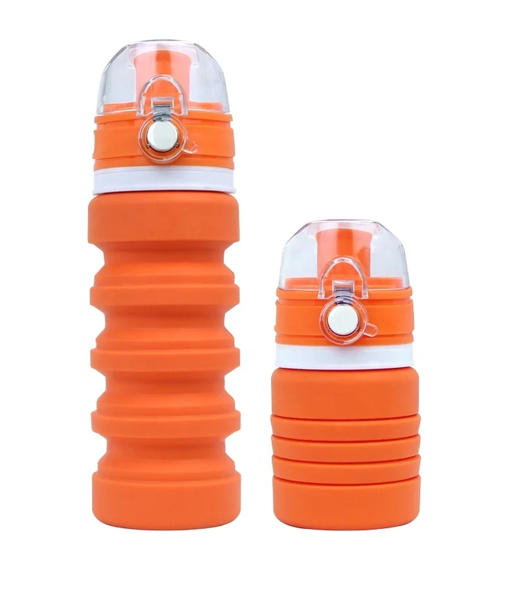 

New design travelling camping FDA silicone rubber molds Collapsible Silicon Water Bottle