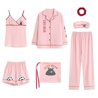 

Good Quality 7 Sets Pajamas-cotton Wholesale 2021 For Women Adult Womens Pajamas, Customized color