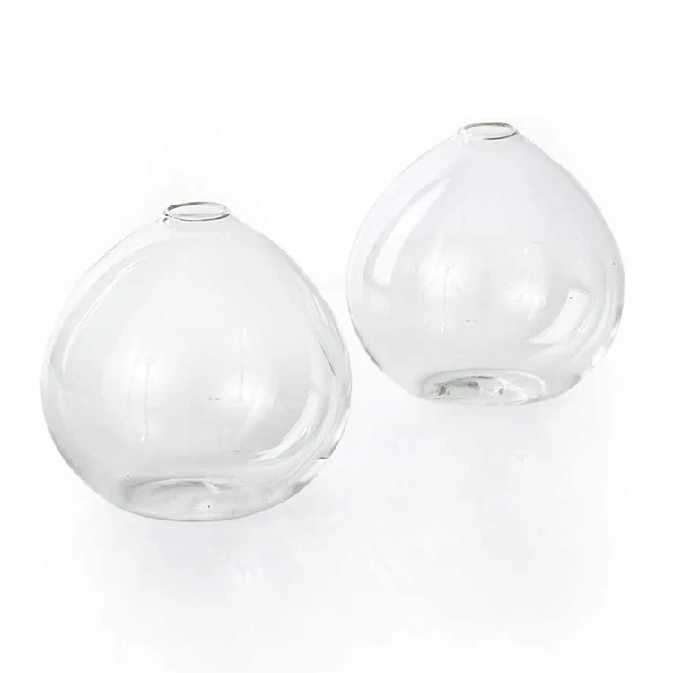 

Custom Made Cheap Small Clear Round Glass Ball Bud Vase for Flowers, Customized color