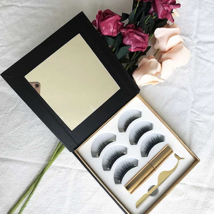 

Custom Logo Package Wholesale Strong Magnet Eyeliner No Glue Magnetic Lash Kit