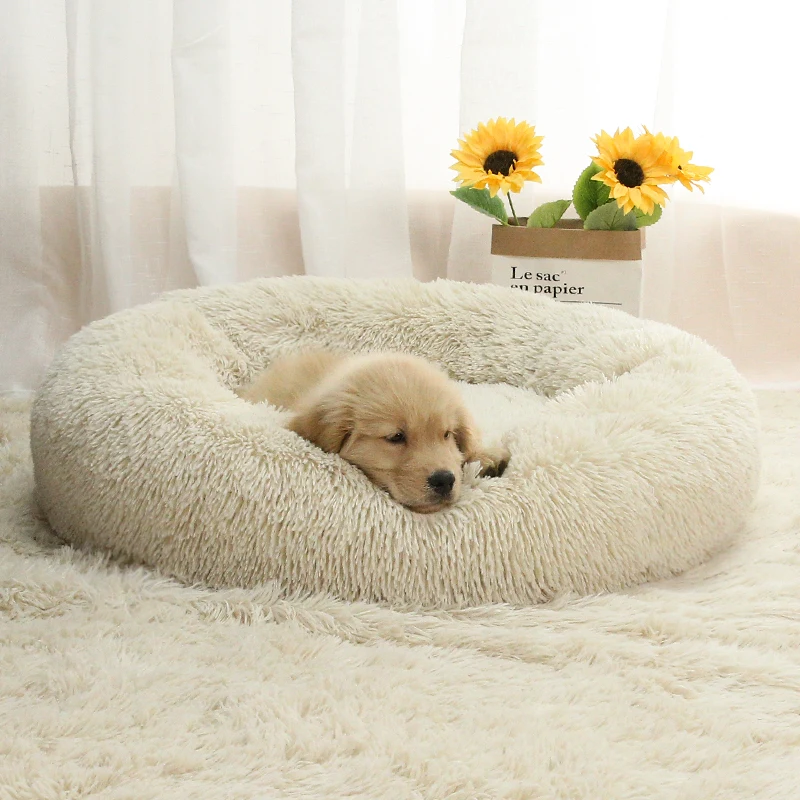 

New warm cushion autumn and winter pet bed dog cat removable and washable cat cave round luxury dog bed, 15 different colors