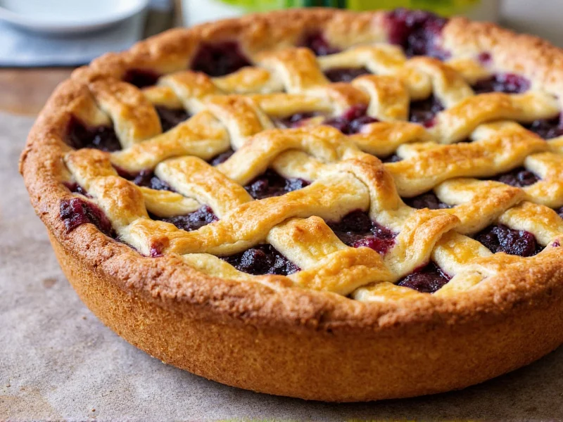 Golden lattice-top blueberry pie with bubbling filling