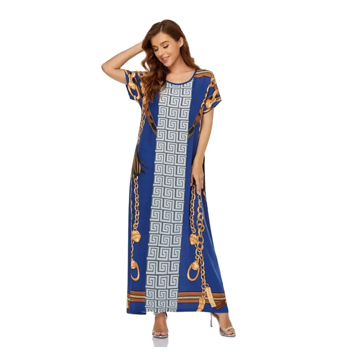 

2021 designer Short Sleeve woman summer Maxi dresses elegant casual dress