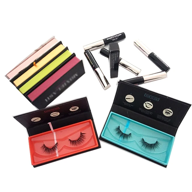 

NEW Invention Magnetic lashes eyeliner 3D Mink silk Strip Magnetic Eye Lashes