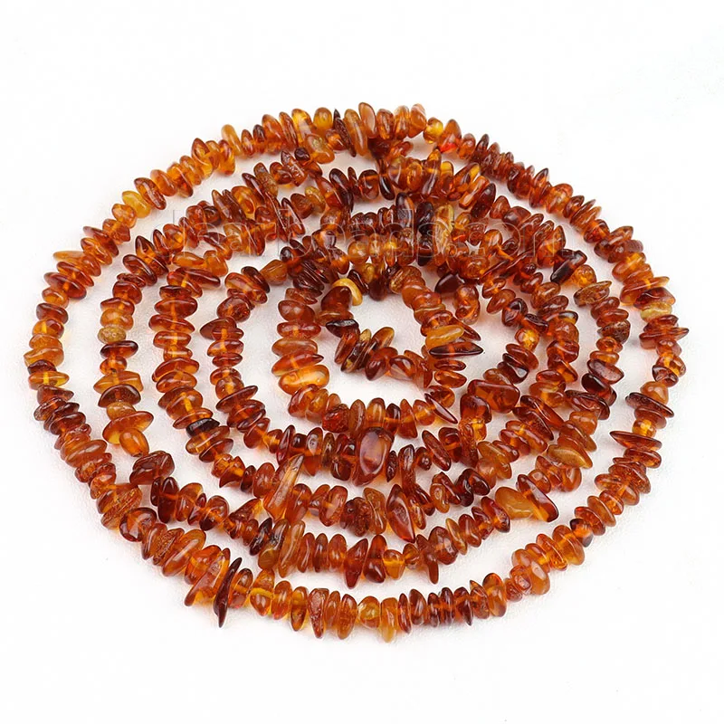 

Wholesale Natural Cheap Chip Amber Stone Beads For Woman Bracelets Making 8mm Irregular