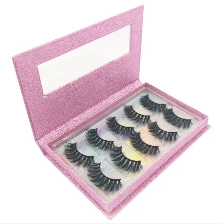 

Wholesale cruelty free 3d mink eyelashes private label eyelash box custom eyelash packaging, Pink color