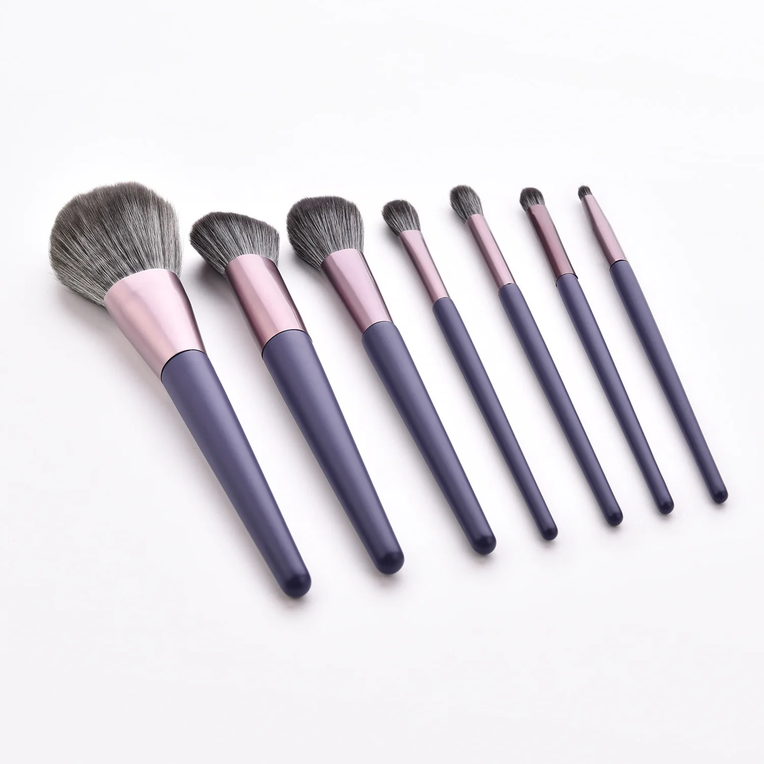 

7 PCS High Quality Vegan Cruelty Free Private Label Purple Foundation Makeup Brush Set Custom Logo