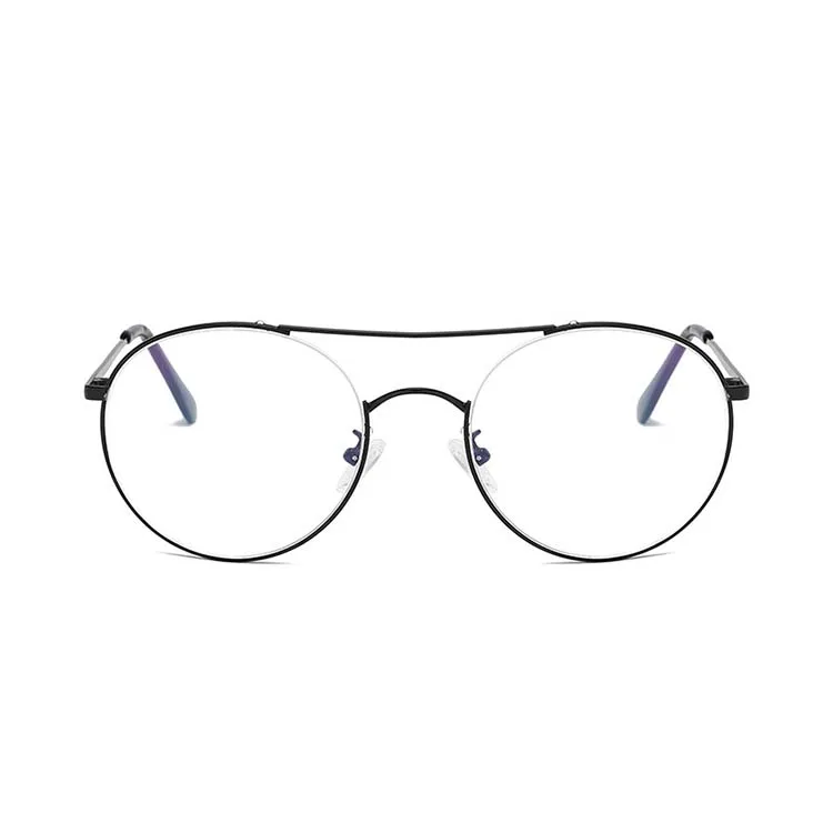 

New large frame double beam fashion round frame optical glasses metal frame optical glasses, 5colors