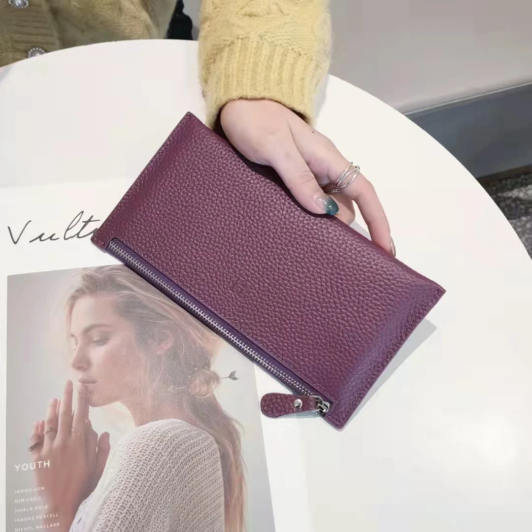 

Luxury Brand Leather Wallets Women Long Zipper Coin Fashion Design Wallets Female Money Bag Credit Card Holder, Multi