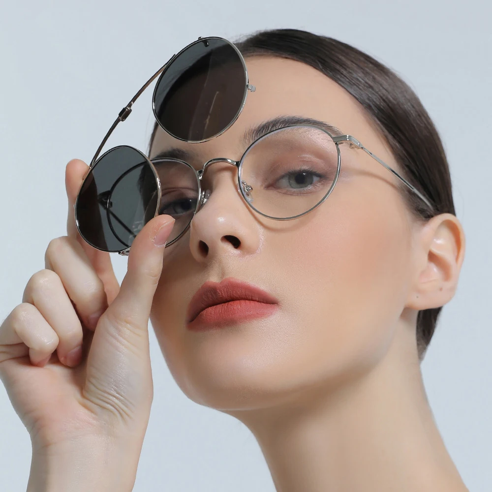

Retro Round Metal Clip On Polarized Lens Ultra Quality Frame For Unisex Sunglasses 2023
