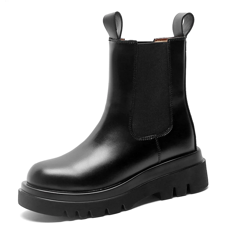 

Chelsea Boots Men's High-top British Tide Wild New Thick-soled Winter Plus Velvet Martin Boots Men