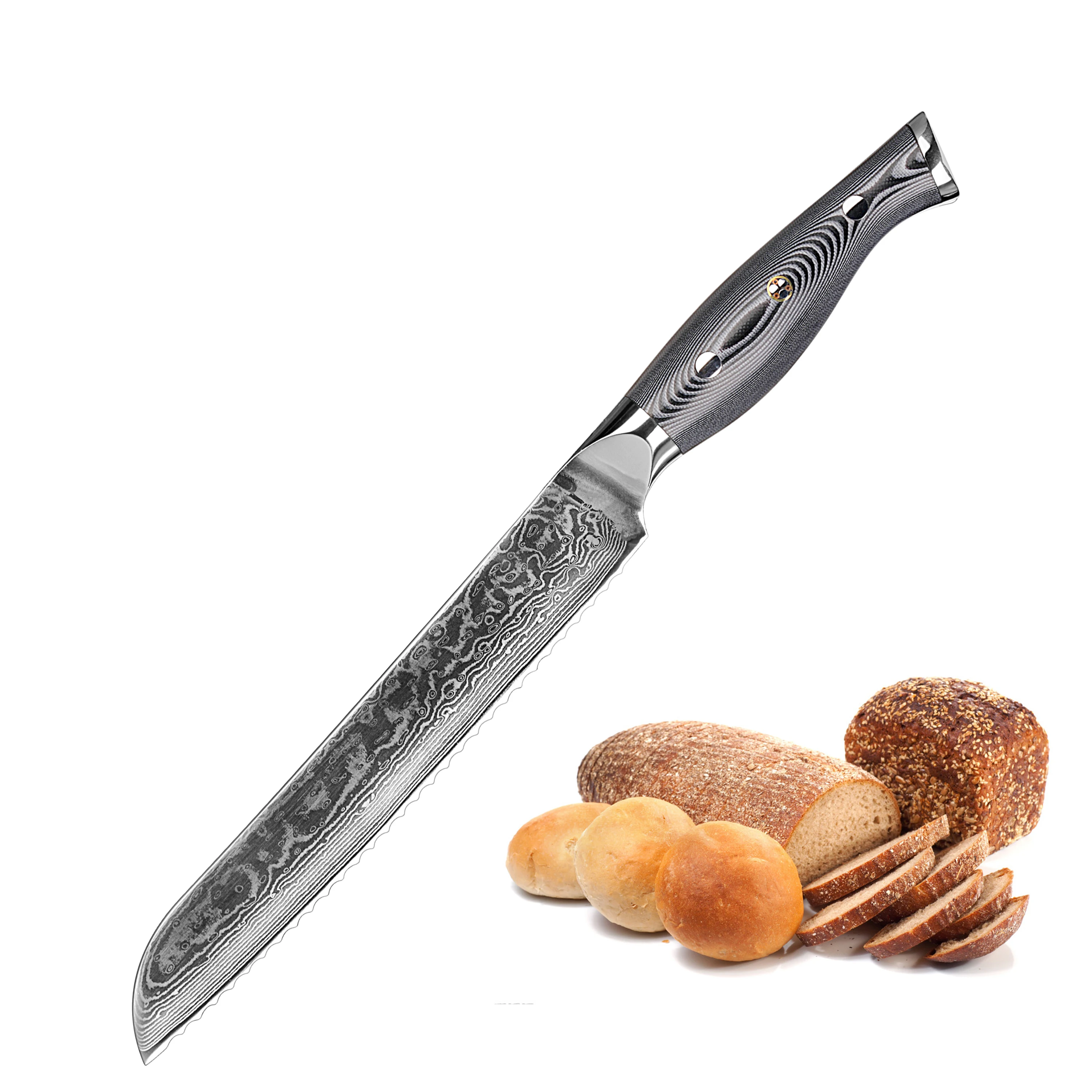 

8 inch high carbon damascus steel VG10 slicer bread Knife