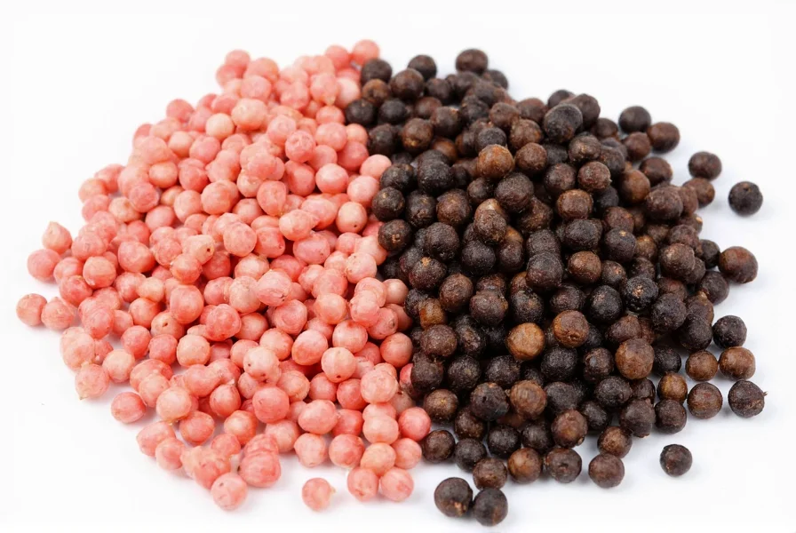 Comparaison poivre rose et poivre noir