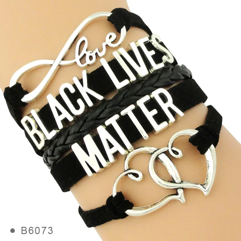 

Manufacturer All Black Lives Matter Support the Black I can't Breathe Not One More Double Heart Leather Wrap Bracelets for Women, Silver, gold plated