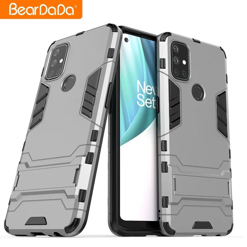

fashion holographic TPU PC cell phone case with stand Eco friendly phone cover for One plus Nord N10 5G gloss pc hard phone case