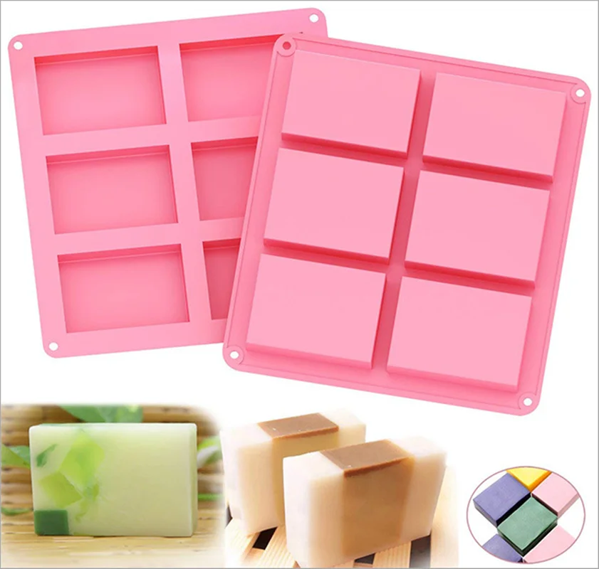 

Silicone cake mould 6 cavities rectangular hand soap mold 8 * 5.5 * 2.5cm about 100ml, Customized color