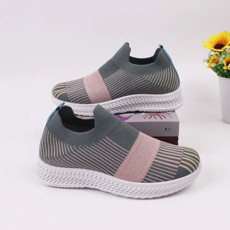 

shoe vendors cheap wholesale ladies flat walking casual shoes ladies flat shoes Casual sneakers knit sneaker, As the picture shows