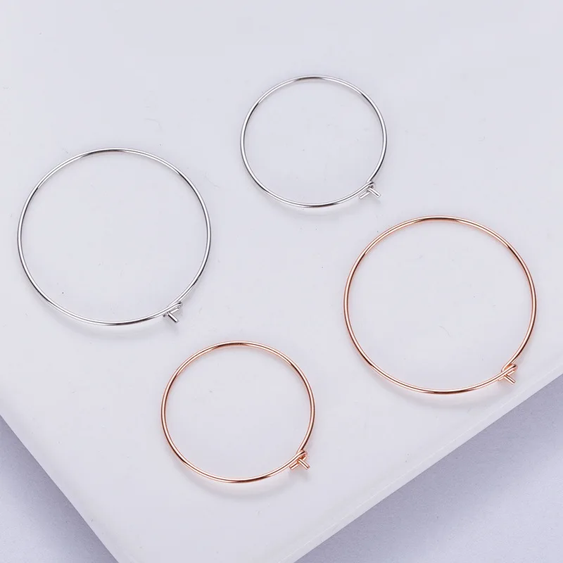 

fashion 925 Sterling Silver jewelry findings earring loop hook nature pearl,18k gold plating ,DIY jewelry Accessories, 18k gold and white gold,925 silver color