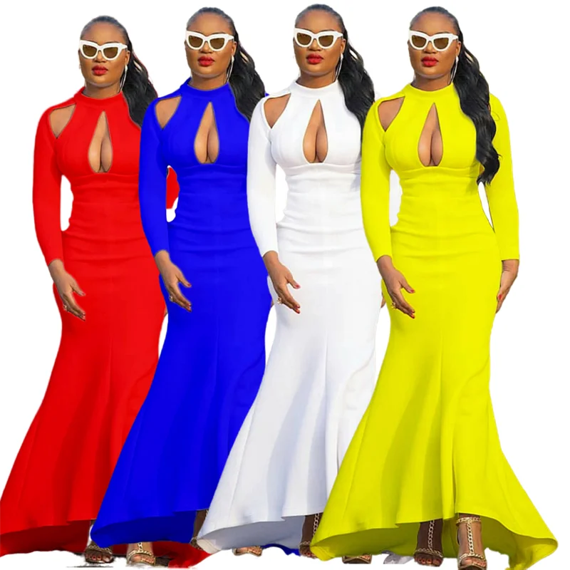 

C8416 Ready To Ship New Arrivals High Waist Sexy African Fishtail Party Dress Plus Size Long Evening Dresses 2021