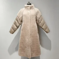 

women fashion long winter overcoat real lamb sheep fur shearling jackets sheepskin teddy bear coats