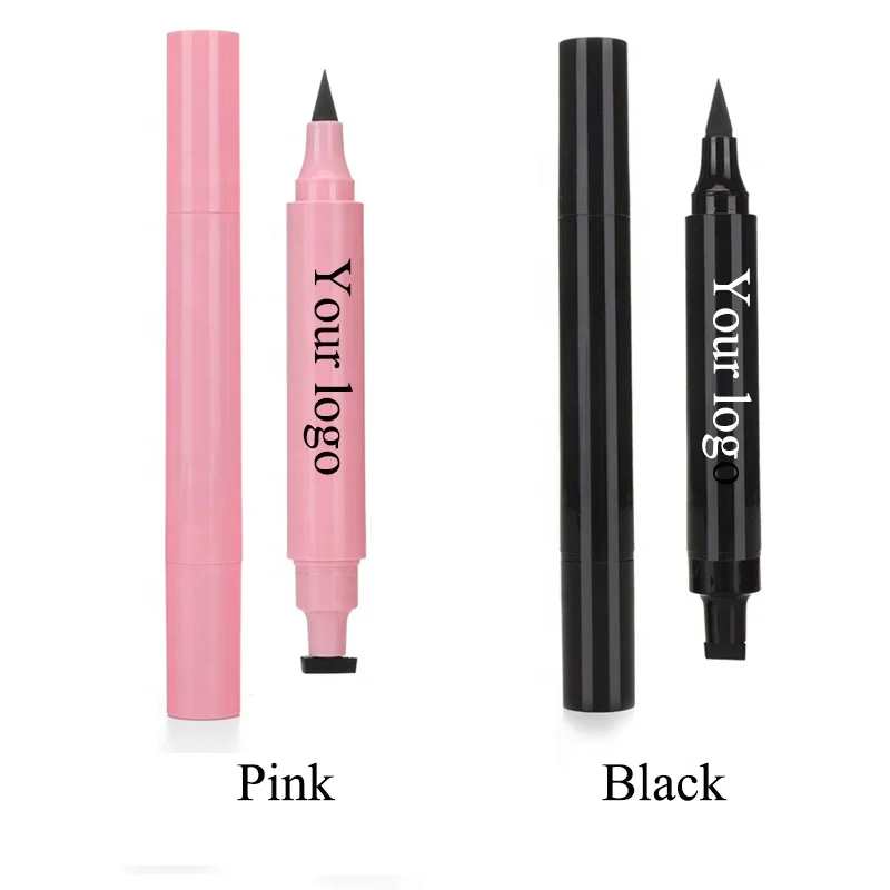 

Custom Logo Black Liquid Eyeliner Wholesale Self Adhesive Winged Eye liner 2 In 1 Waterproof High Pigment Stamp Eyeliner