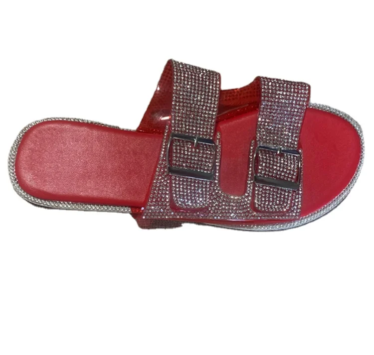 

Explosive Fashion Crystal Women Sandals Outdoor Flat Casual Bling Jelly Lady Slippers