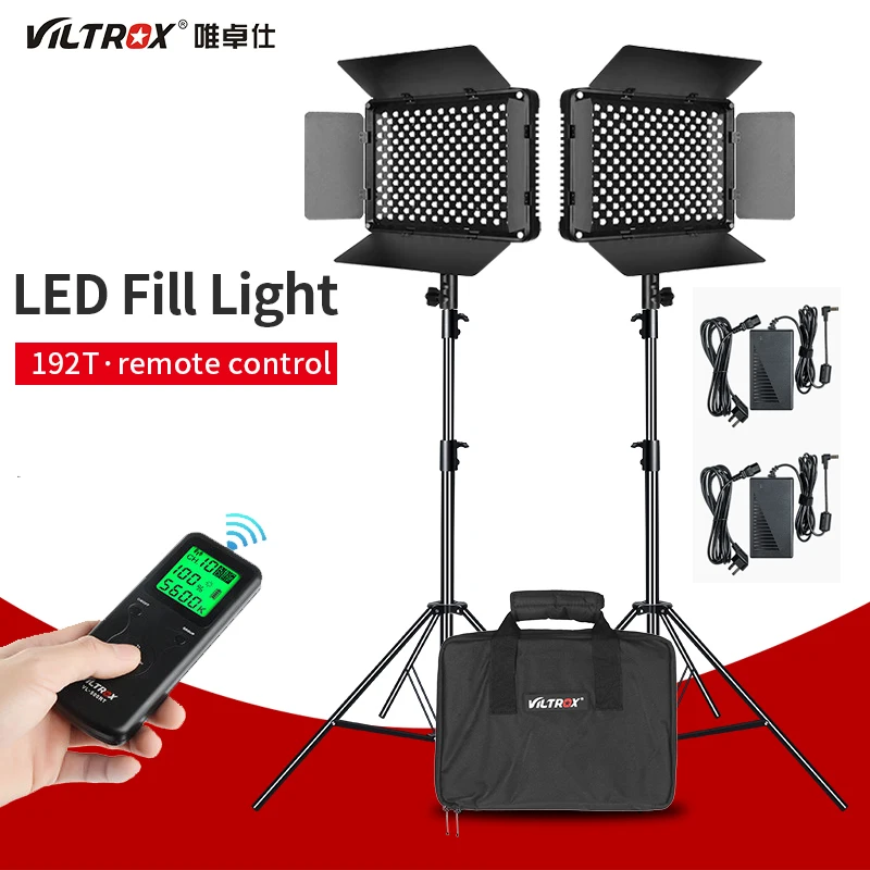 

VILTROX VL-S192T LED Video Light Bi-color Dimmable Wireless Remote Panel Lighting Kit + 1.8m Light Stand for Studio Shooting, Other